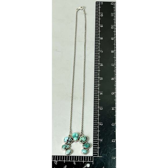 Native American Navajo Handmade Sterling Silver Turquoise Naja Necklace 21” NEW - Picture 14 of 16